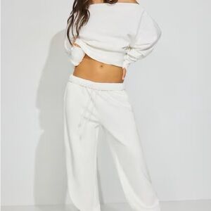 Garage Cream Wide-Leg Drawstring Lounge Pants